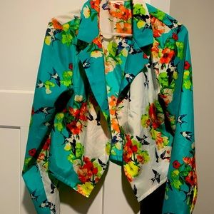 Lightweight flower open blazer